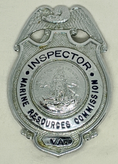 1st Issue, circa 1968, Virginia Marine Resources Commission Inspector Badge.