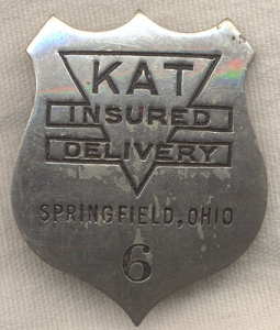 1950s KAT Insured Delivery Driver Badge