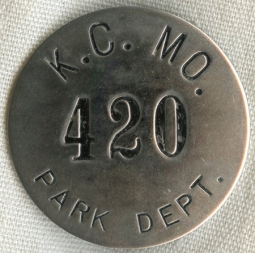 Vintage 1920s-1930s Kansas City, Missouri Park Department Employee Badge