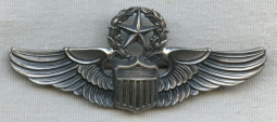 Korean War Era US Air Force Command Pilot Wing in Sterling in Pinback by GEMSCO