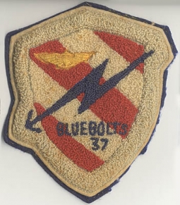 Korean War VF-37 "Blue Bolts 37" Chenille Patch