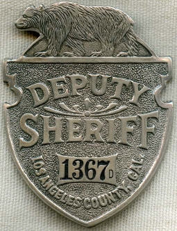angeles los county badge special sheriff police deputy 1367 stamp beautiful 1910s 20s 1920s enforcement badges license agency law california
