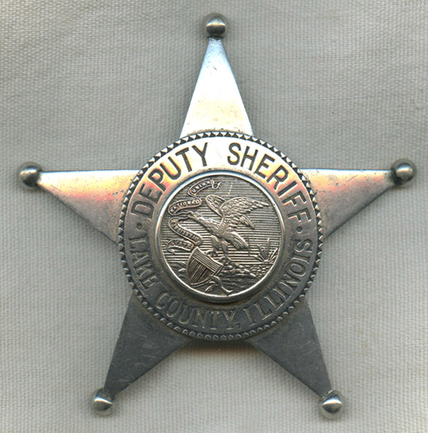 Huge 1930s Lake Co, Illinois Deputy Sheriff 5-Point Ball-Tip Star Badge ...