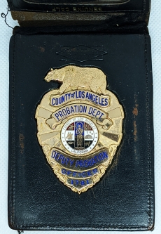 Beautiful Ca 1980's Los Angeles County Deputy Probation Officer Carry Badge in Carry Case