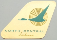 1950s North Central Airlines Baggage Label