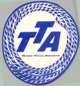 1950s Trans-Texas Airways Baggage Label