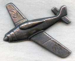 Large Early WWII Sterling Sweetheart Fighter Aircraft Pin