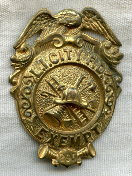 1870s-80s Long Island City (Queens), New York Volunteer FD Exempt ...