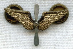 Late 1920s US Air Corps (USAC) Officer Collar Insignia with Screw-Back