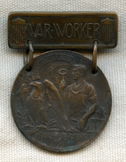 Scarce WWI Homefront Machine Gun Munitions Worker Badge