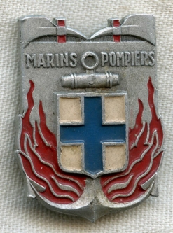 Rare 1939 French Marine (Marseilles) Firefighters Badge/Insigne Marins Pompiers Marseilles