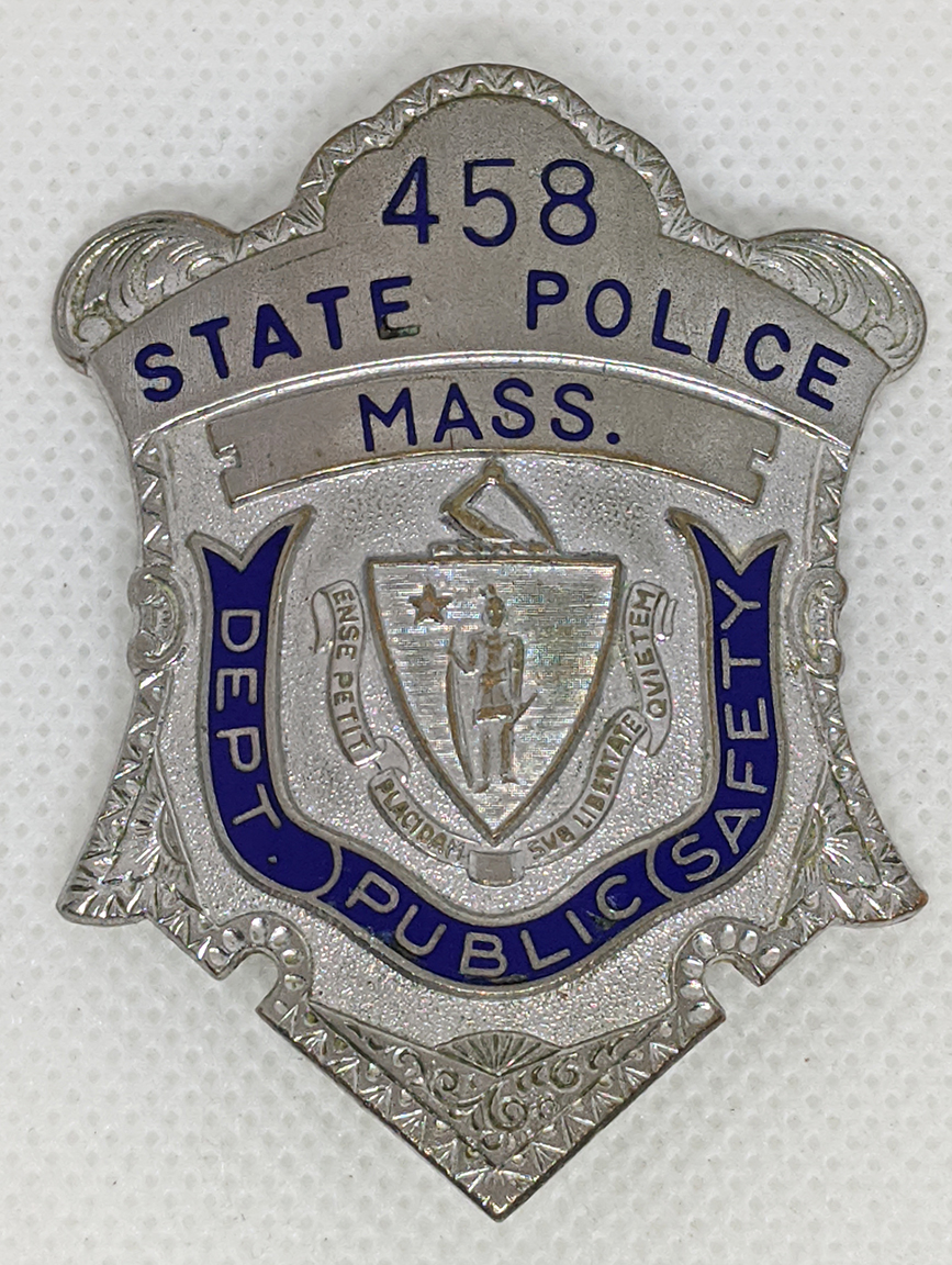 Beautiful Old 1950's - 60's MA State Police Badge #458. Dep. at Public ...