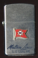 Late 1950s Matson Steamship Lines Cigarette Lighter for SS Lurline