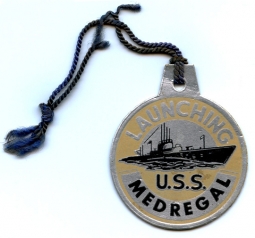 WWII Submarine Launch Tag for the USS Medregal SS-480