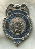Circa 1960s-1970s Merrimack County, New Hampshire Jail Guard Badge