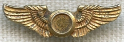 Miniature WWII Observer Instructor Lapel Wing in Gilt Silver