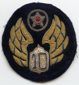 Mint & Beautiful USAAF 10th AF Bullion Patch Made in India