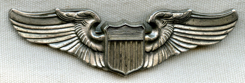 Beautiful, Mint, Early WWII USAAF Pilot Wing in Sterling by Norsid ...