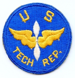 Mint, Unused WWII USAAF Tech Rep Shoulder Patch