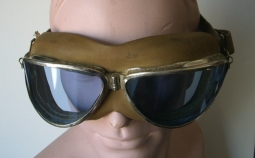 Scarce 1930s MK1 Style Aviator's Goggles with Blue Lenses