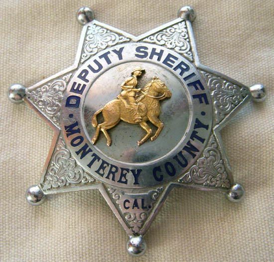 Beautiful Early 1930s Monterey County, California Deputy Sheriff Badge ...