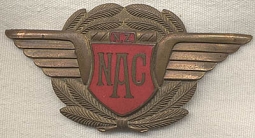 1930s National Airways Corporation (NAC) of New Zealand Cap Badge