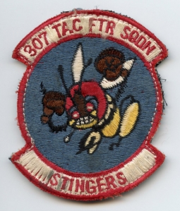 Vietnam Era Japanese-Made US Air Force 307th Tactical Fighter Squadron Patch on Velcro