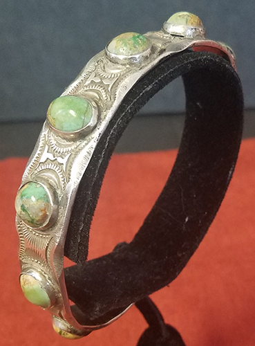 Wonderful 1920's-30's Navajo Silver & Turquoise Bracelet Heavy Gauge ...