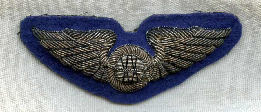 Beautiful WWII UK-Made USAAF Navigator Wing Bullion on Combat Blue ...