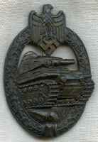 Nice Example of Nazi Army Panzer Assault Badge in Bronze by A.S.