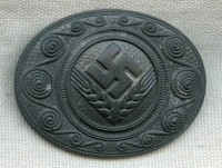 WWII Nazi Young Women's Labor Party (RADwJ) Member Brooch in Wartime Zinc Construction