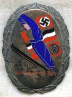 Rare Early 1934 All-German Ski Competition Competitor Award SS & SA D-Day Vet Bring-back