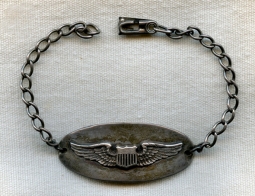 Nice Old US Air Corps ID Bracelet in Unengraved Sterling Silver