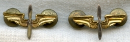 Nice Matched Pair WWII USAAF Officer Collar Insignia by Amcraft