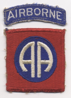 Nice Used WWII US Army 82nd Airborne Division 2 Piece Shoulder Patch