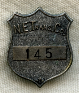 1920s New England Transportation Company Truck Driver Badge