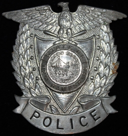 Nice, Old 1950's - 1960's New Hampshire Police Officer Hat Badge