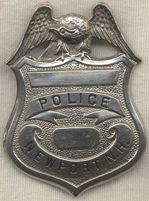 Ca. 1900 Newport, New Hampshire Police Badge: Flying Tiger Antiques ...