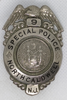 Nice Ca 1910's - 20's North Caldwell, New Jersey Special Police Badge #9
