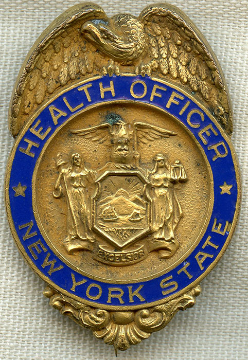 Gorgeous Ca. 1900 NY State Health Officer Badge by Dieges & Clust: Flying  Tiger Antiques Online Store