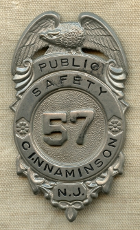 Ca 1950's-60's Cinnaminson, NJ Public Safety (Police?) Badge.