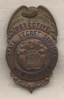 1920s-1930s New Jersey State Secret Service Detective Badge