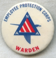 Great WWII North American Aviation (NAA) Employee Protection Corps (Civ Def) Warden Badge
