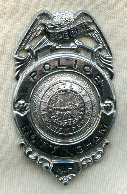 1950s-1960s Nottingham, New Hampshire Special Police Badge by Russell ...