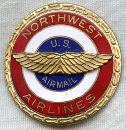 Late 1960s Northwest Airlines Pilot Hat Badge 3rd Issue