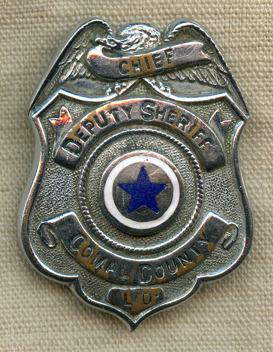 Great 1930's Comal County TX Chief Dep Sheriff Badge by Simmang San ...