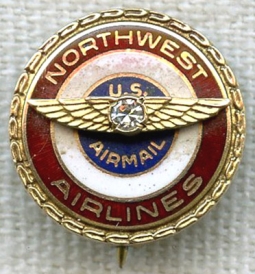 1980s Northwest Airlines Air Mail Service Pin