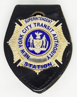 Scarce 1980s - 1990s New York Transit Authority Station Superintendent Badge