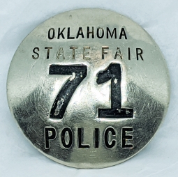 Rare 1st Issue, 1st Run, 1928 Oklahoma State far Police Badge by Southwestern Stamp Works