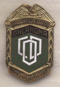 Oklahoma State Penitentiary Corrections Officer Badge by Blackinton